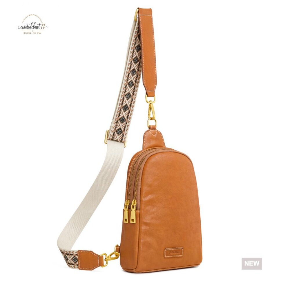 Leather Crossbody Sling Bag Rfid Anti-Theft Purse Adjustable Strap